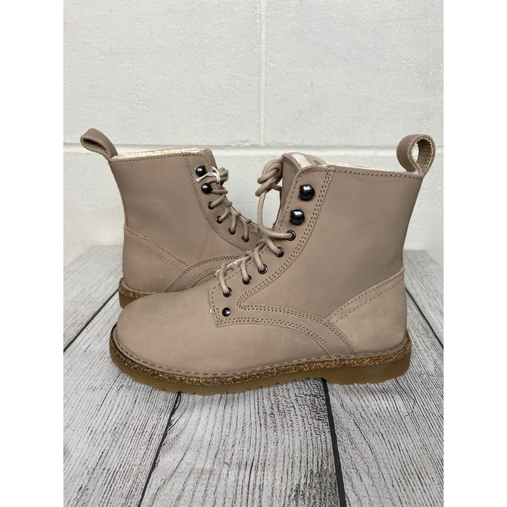 Birkenstock Bryson Shearling Boots Beige Taupe‎ US L6 M4 EU37 Narrow Fit